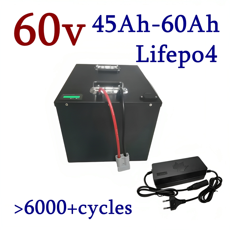 60V 50Ah Electric Scooter Battery - Lifepo4リチウムバッテリー 60V 45Ah 50Ah 7個セット、60AH電動モーター付き、電動車椅子スクーター用、定格600ワット（実質650ワット）