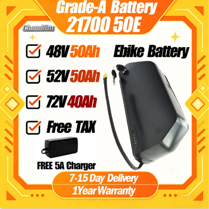 72V 50Ah 21700 Lithium Battery - ポリー電動自転車バイクバッテリー ダウンチューブ ハイルン DP7 48V 52