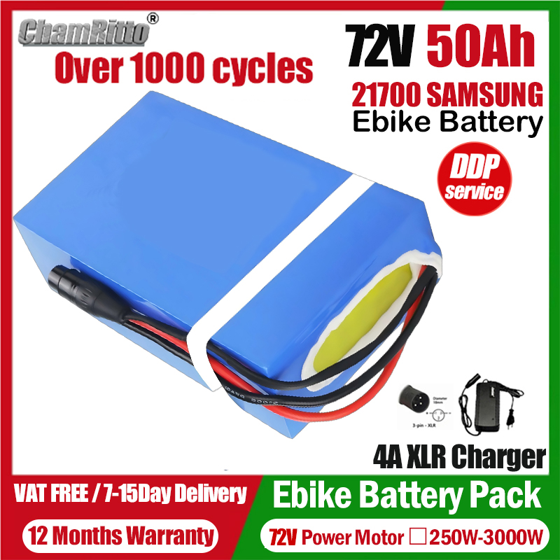 72V 50Ah 21700 Lithium Battery - 72V電動自転車 cham-rider 84V 3000w Bafangバッテリー 20ah