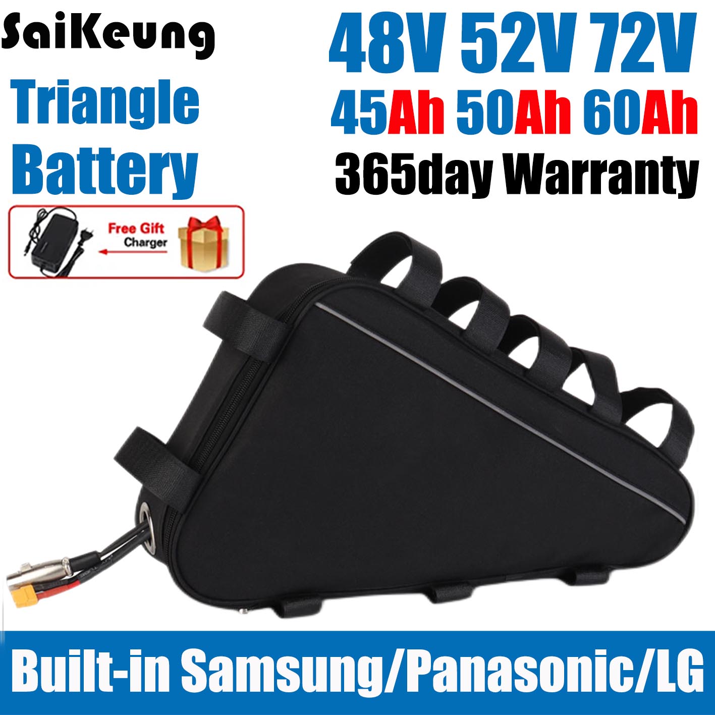 72V 50Ah 21700 Lithium Battery - Cham電動自転車トライアングル48V 45AH 50ahバッテリー52V 40ah 21700セルライド72V 60ah100A