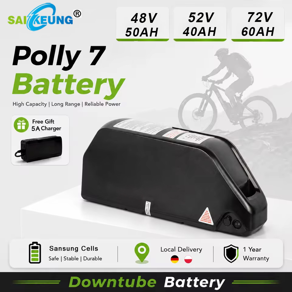72V 50Ah 21700 Lithium Battery - 電動自転車用バッテリー：36V、48V、52V、30Ah、40Ah、45Ah、50Ah、60Ah、60V、72V。21700型セル、ロアチューブ型。1500W、2000W対応。