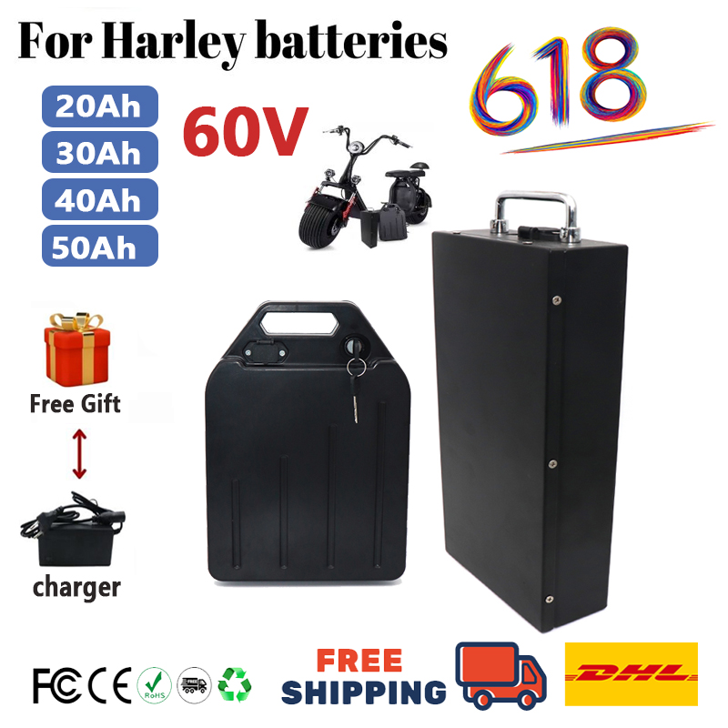 ハーレーバッテリー 60V 20Ah 30Ah 40Ah 5 - 60V 50Ah Electric Scooter Battery のレビューと価格
