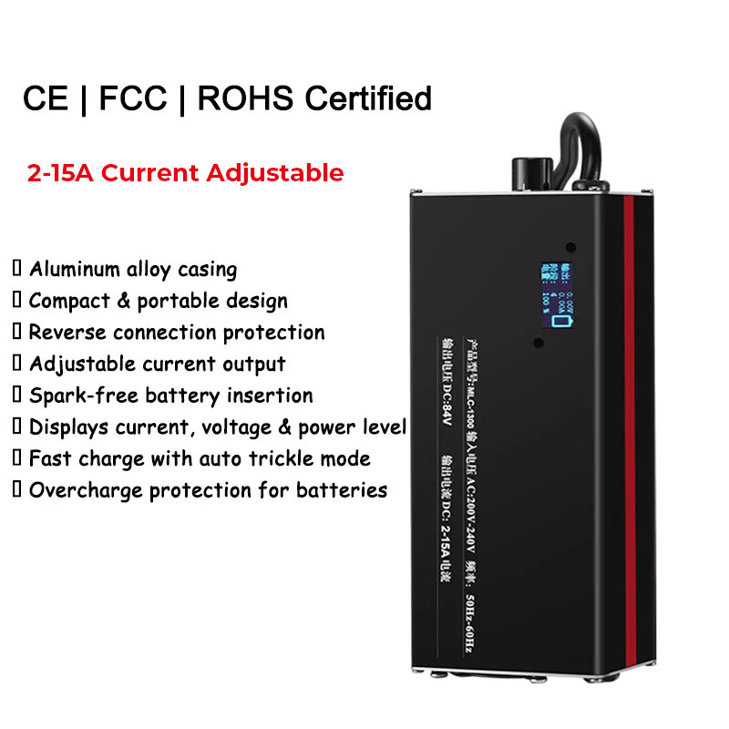 2-15A電流調整急速充電36V 48V 58.4V 72V - 72V 15A Fast Charger のレビューと価格