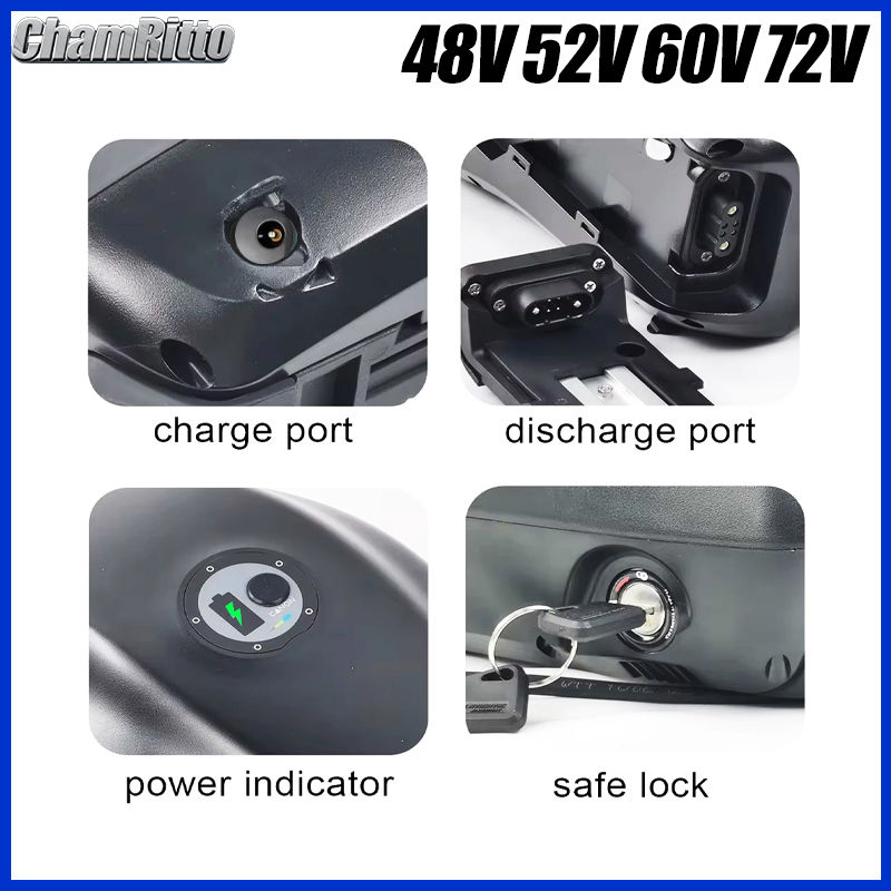 電動自転車用 48V/72V ダウンチューブ型バッテリータン - 72V 50Ah 21700 Lithium Battery のレビューと価格