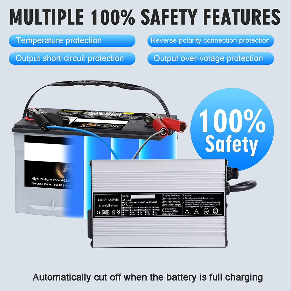 LEDディスプレイ付きリチウム電池充電器,67.2v,5a, - 84V 20A Smart Charger のレビューと価格